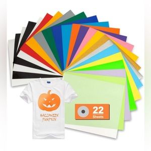 TILON PU Heat Transfer Vinyl Bundle 22 Sheets 12”×10” Iron on HTV for Halloween